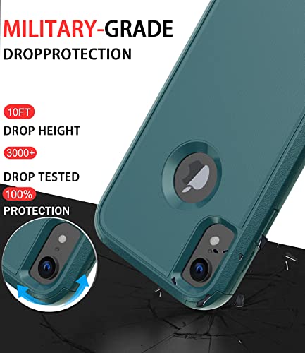 Diverbox Funda para iPhone Xr [a prueba de golpes, a prueba de gotas] [a prueba de polvo], resistente protección para Apple iPhone XR (verde oscuro)