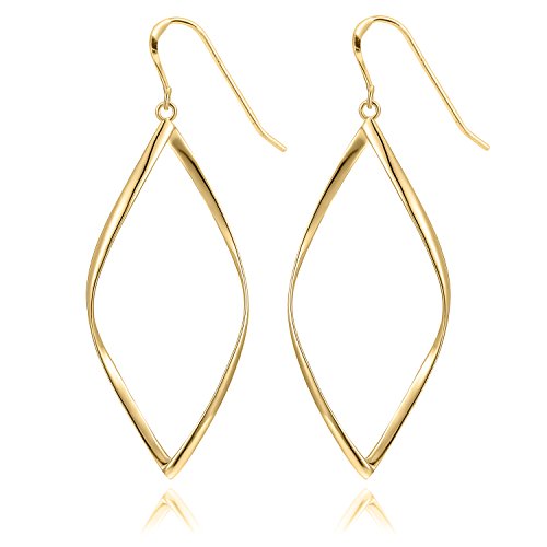 Pendientes de aro con postes de plata esterlina