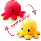 Peluches reversible, diseño de pulpo, color Rojo-Amarillo