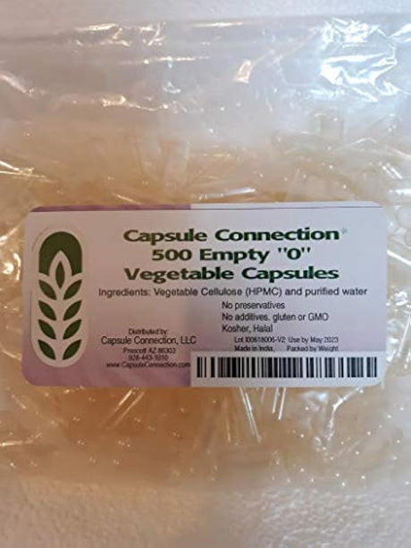 500 cápsulas vacías  para verduras  Vegano y vegetariano