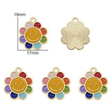 30pcs esmalte flor margarita sonrisa cara encanto