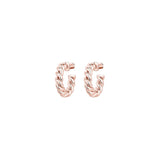 Aretes redondos de aro de plata chapados en oro rosa