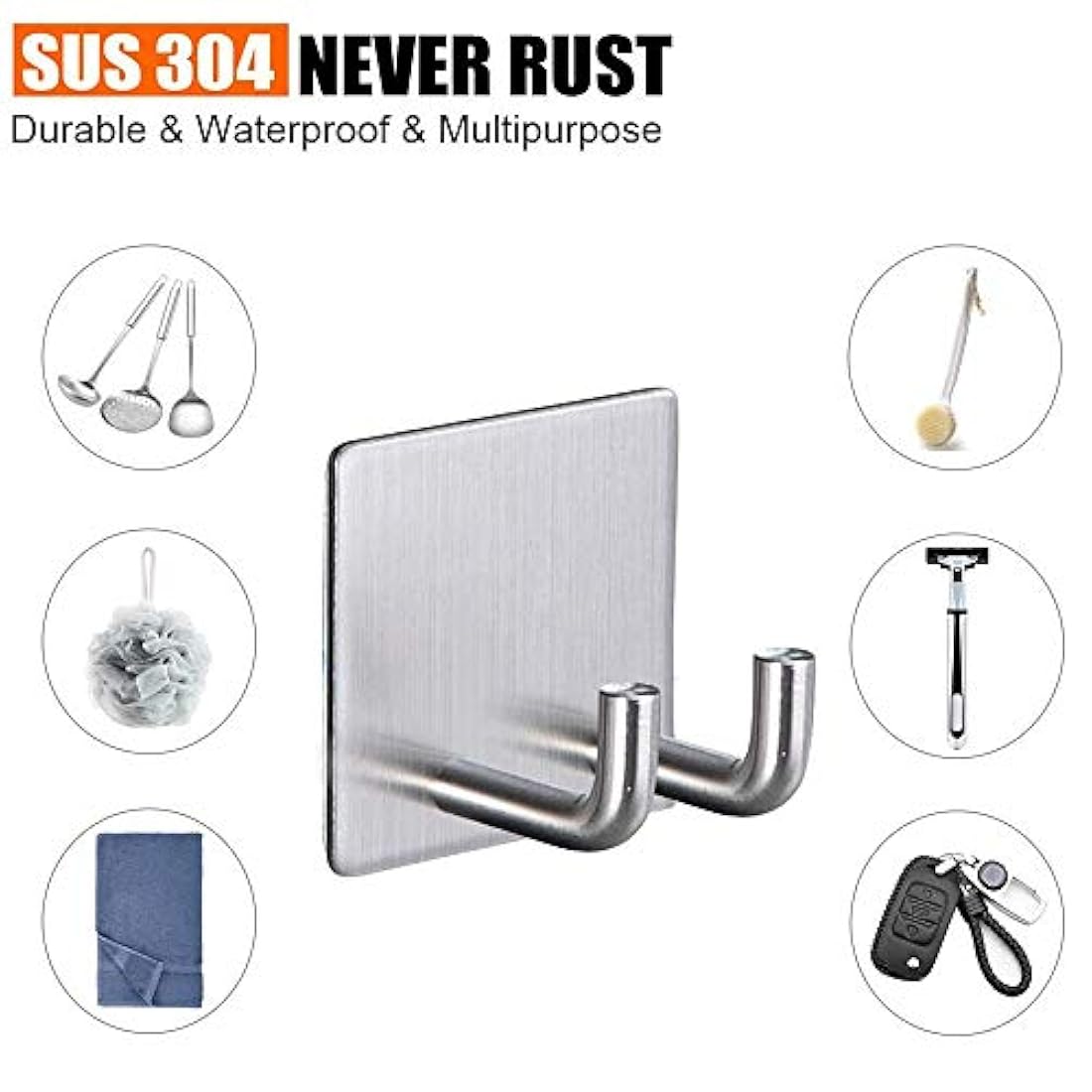 ganchos de pared de acero inoxidable  Jutoe
