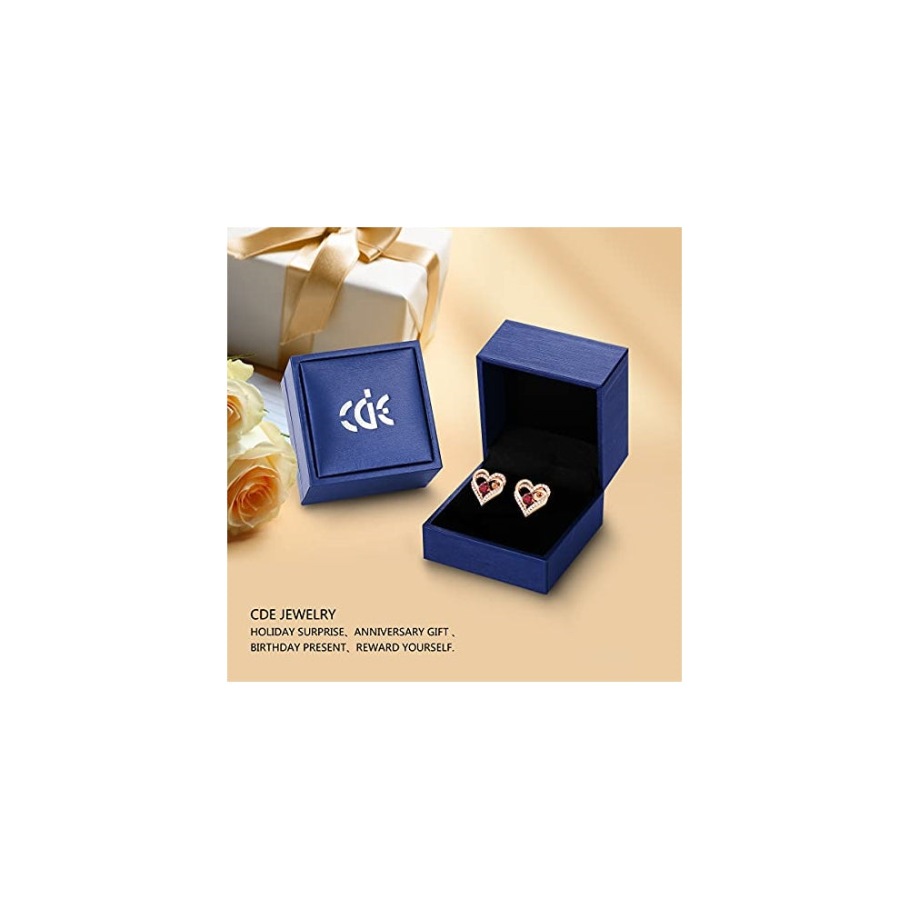 Aretes de plata chapados en oro rosa con piedra para mujeres