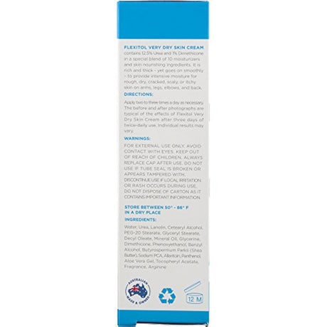 Flexitol Crema corporal para la piel seca, tubo de 4.4oz