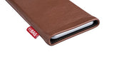 fitBAG Beat Brown - Funda personalizada para Samsung Galaxy S22 Ultra | Fabricada en Alemania | Funda de piel de napa fina con forro de microfibra para limpieza de pantallas
