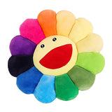 Cojín de felpa de girasol, cojín de cara de sonrisa