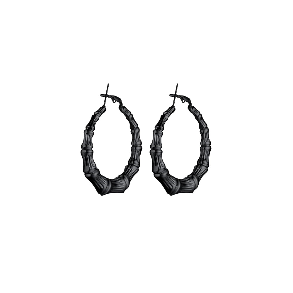 Aretes de aro de bambú para mujer