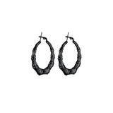 Aretes de aro de bambú para mujer