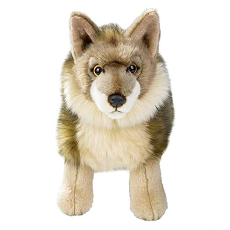 Peluche de felpa diseño de Lobo color gris y blanco. RINCO