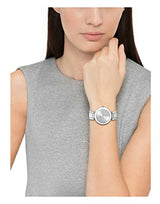 Reloj de pulsera plateado con esfera de diamantes para mujer