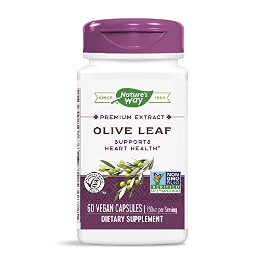 La forma de hoja de olivo, 60 Cápsulas de la naturaleza
