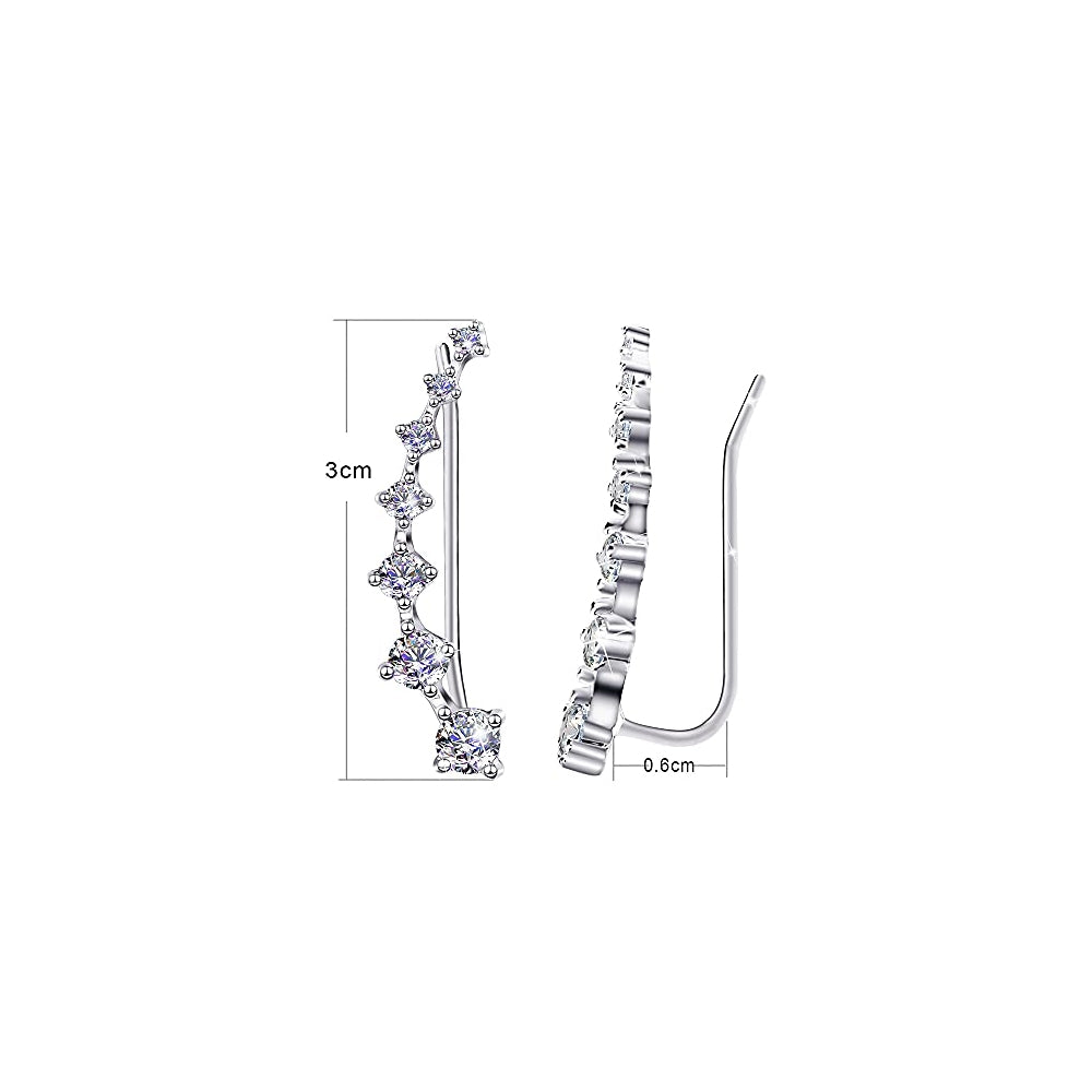 Aretes de plata  hipoalergénicos con circonita cúbica