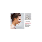 Aretes colgantes de plata con perlas color blanco