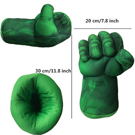 Peluche de guantes de Hulk color verde 11.8x 7.8 in.NuGeriAZ