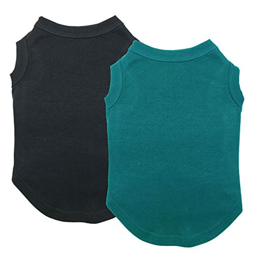 Chol&amp;Vivi - Camisetas para perro (2 unidades, talla pequeña, tamaño mediano, grande, extra grande, para perro, gato, algodón, suave y transpirable