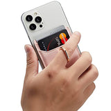 Tarjetero RFID para teléfono celular, tarjetero adhesivo de crédito para la parte posterior del teléfono para la mayoría de todos los smartphones (dorado)