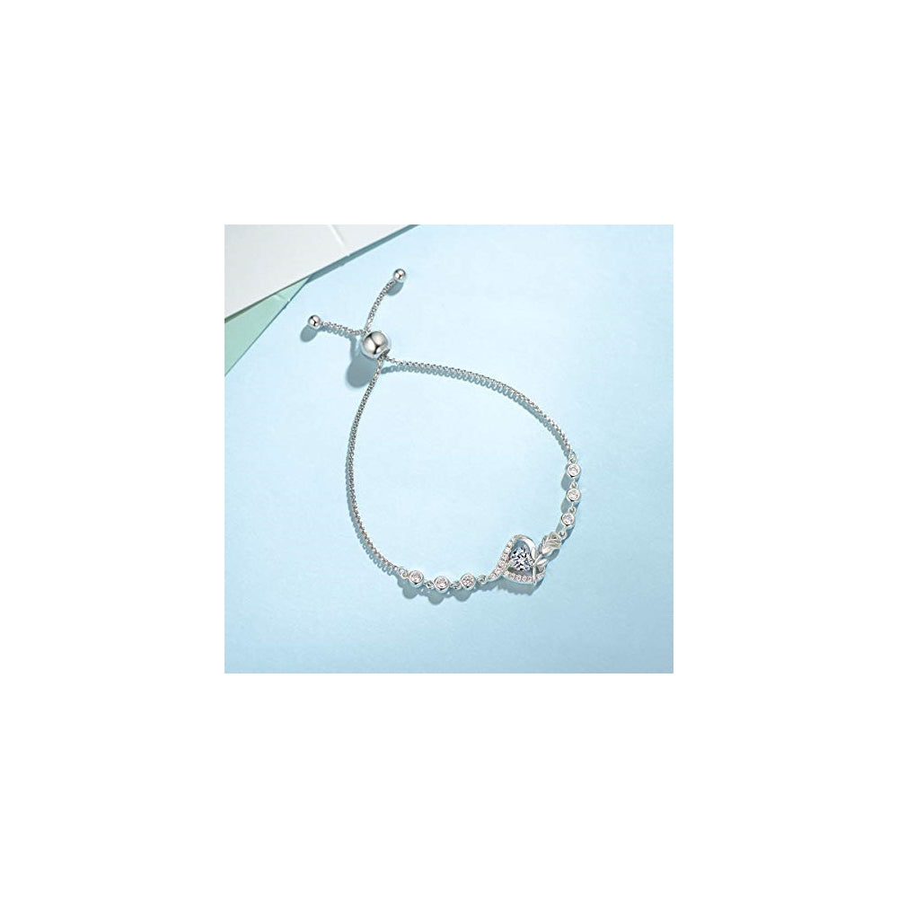 Pulseras de piedra natal de eslabones AGVANA Rosy Reverie
