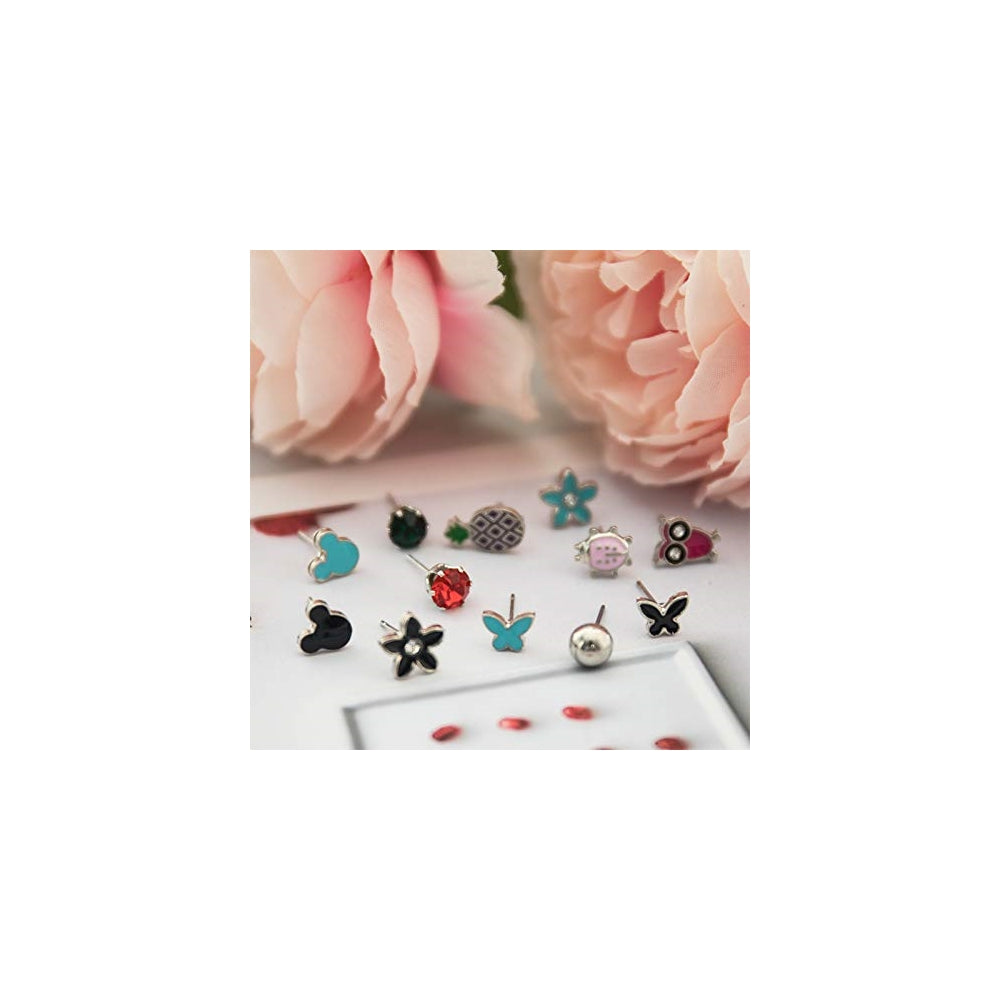 Aretes de acero hipoalergénicos coloridos 100 pares