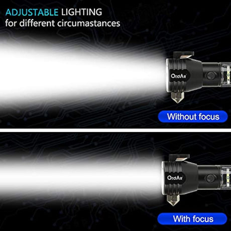 Linterna táctica Otdair LED con energía solar, linterna ultrabrillante, martillo de seguridad, táctica de alto lumen, recargable por USB, 5 modos para exteriores, camping, senderismo