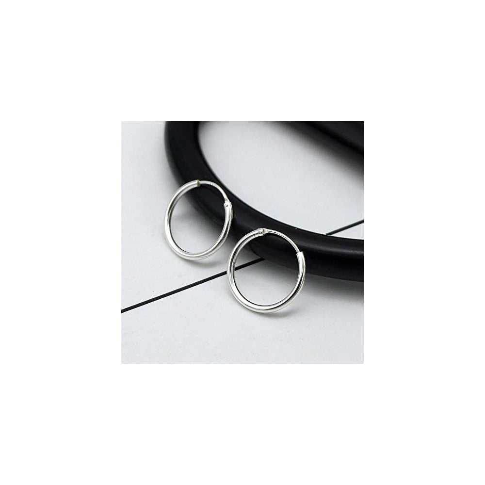 Aretes de aro de plata  para mujeres 3 pares de aretes