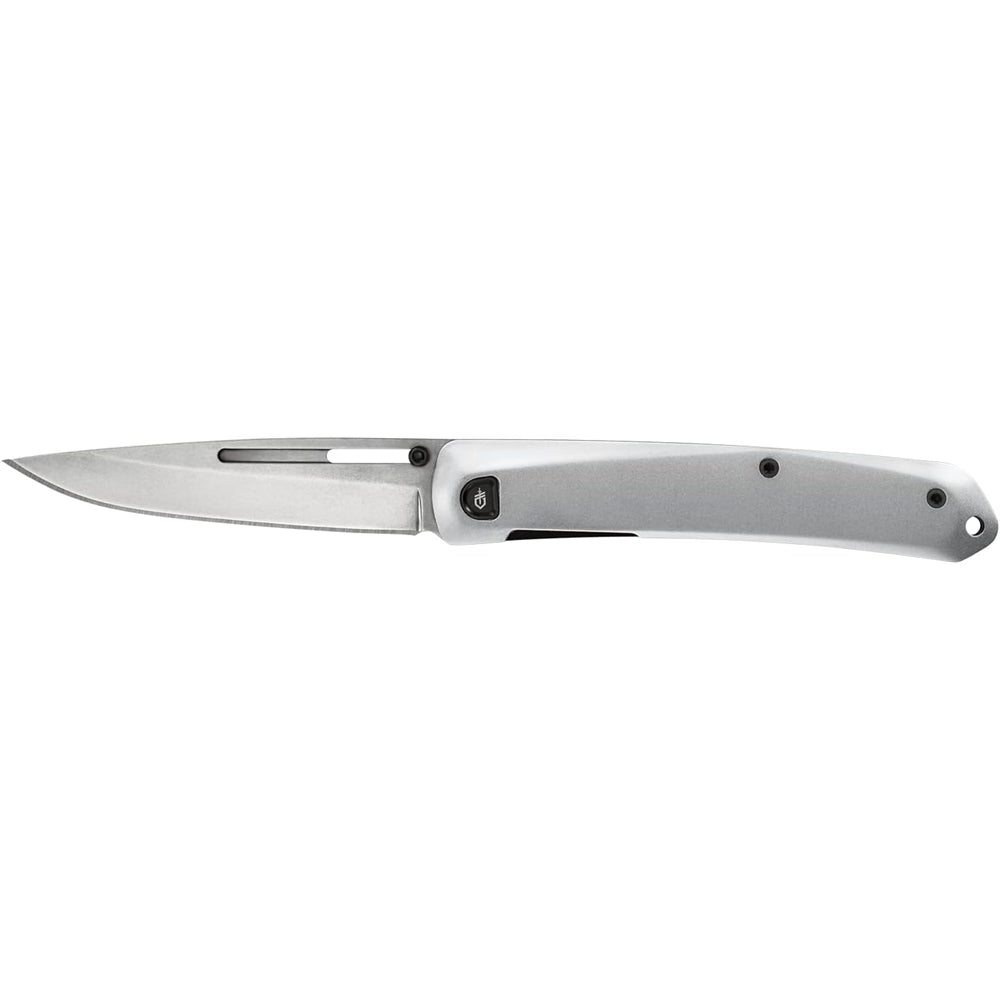 Cuchillo de bolsillo plegable con borde liso aluminio