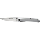 Cuchillo de bolsillo plegable con borde liso aluminio