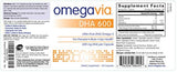 OmegaVia DHA 600 mg Omega-3 Aceite de pescado, 120 cápsulas