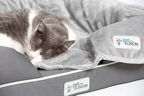 PetFusion Ultimate cama para perro, espuma viscoelástica ortopédica CertiPUR-US, opciones de tamaño / color, almohada de firmeza media, forro impermeable, cremalleras YKK, transpirable, 35% algodón, seguro de contacto con la piel, 3 años