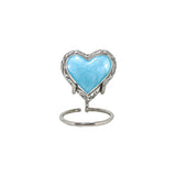 Recuerdo Urnas de corazón azul oceano para ceniceros humanos