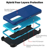 Leptech Funda para Samsung Galaxy A53 5G con protector de pantalla de cristal, [Serie Funda] Clip de cinturón de protección, resistente, resistente, resistente, resistente, militar, a prueba de golpes, cubierta para teléfono celular (azul)