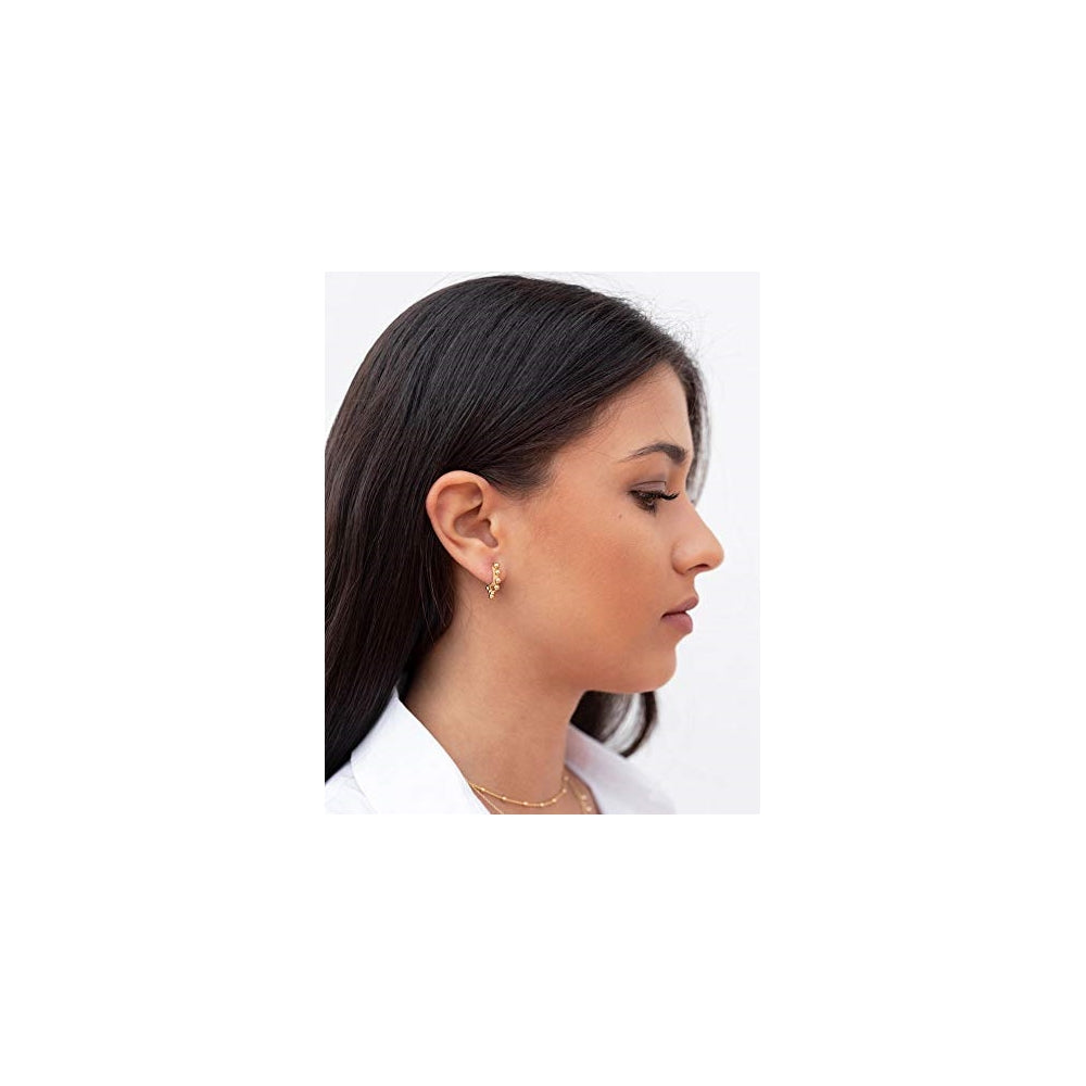 Aretes chapados en oro de 18 quilates con forma de gota
