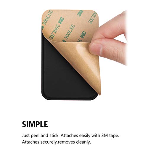 OBVIS Bolsillo para teléfono celular, tarjetero autoadhesivo con adhesivo 3M RFID, tarjetero para tarjeta de crédito ATM, para iPhone Android, 2 unidades, color negro