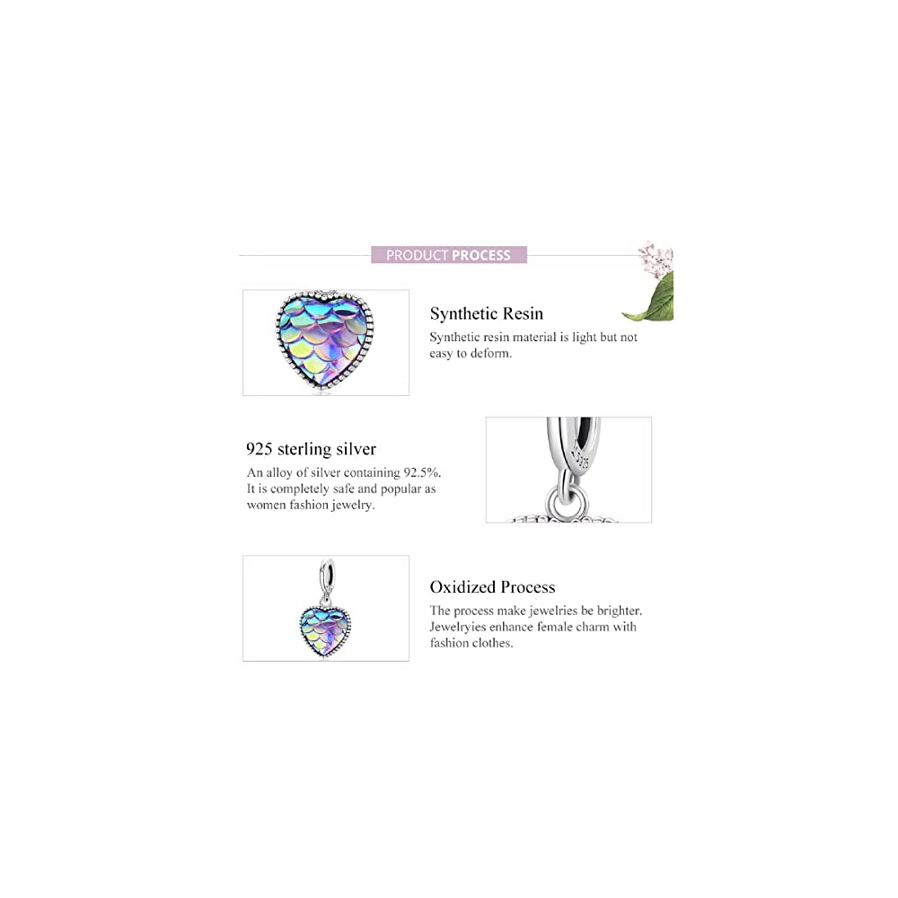Pulseras y tobilleras de plata de ley con diseño de corazón