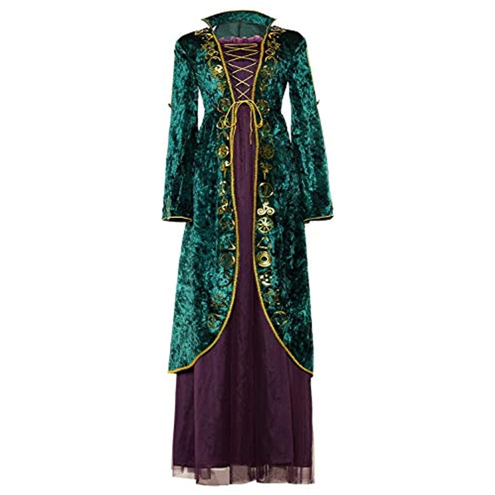 Disfraces Vestido de terciopelo verde Winifred para mujer