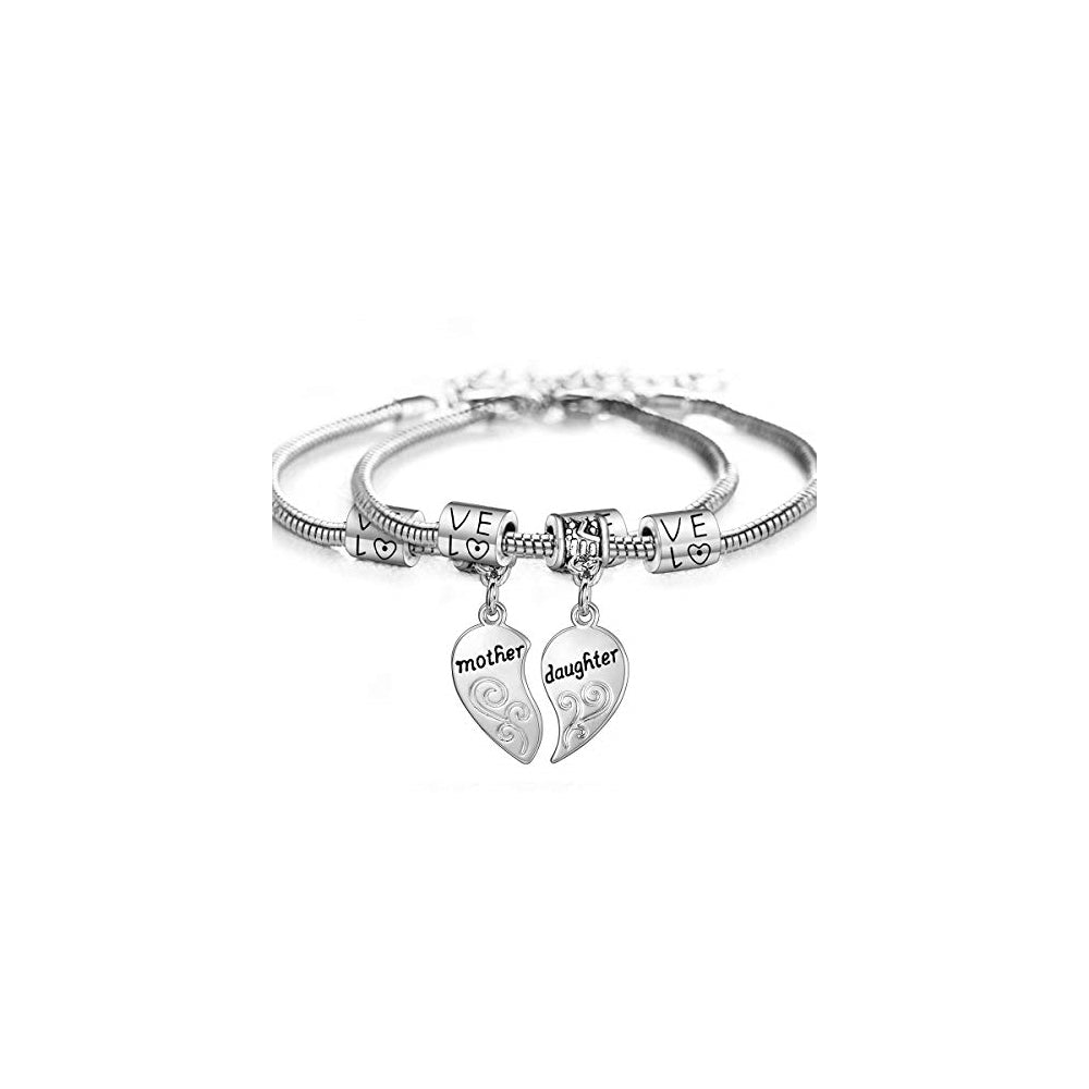 Pulseras Juego de pulseras dije de corazón para madre