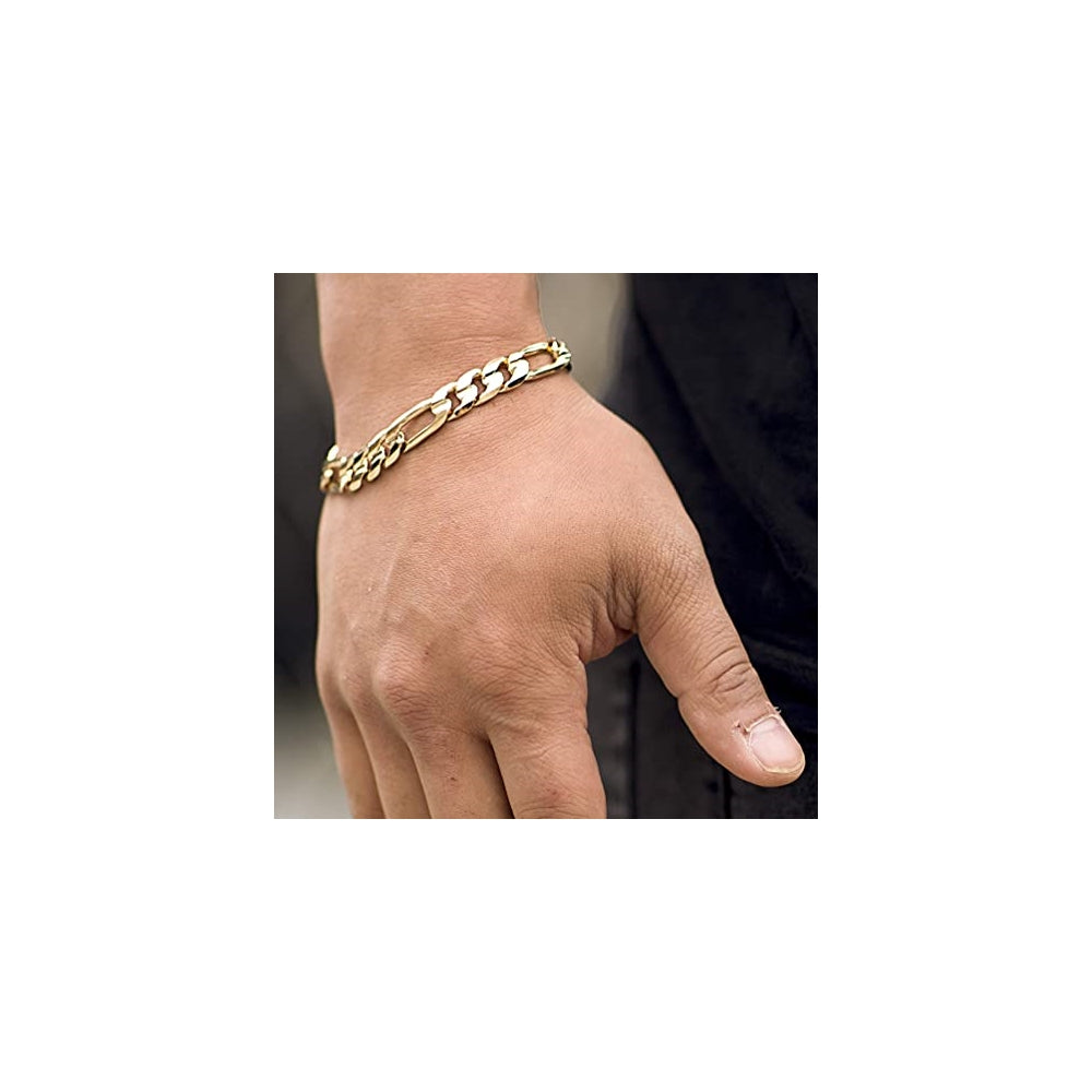 Pulseras de cadena Figaro para hombres y mujeres