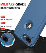Diverbox Funda para iPhone 8 Plus, iPhone 7 Plus [a prueba de golpes] [a prueba de gotas] [a prueba de polvo], funda de protección resistente para Apple iPhone 8 Plus y 7 Plus (azul)