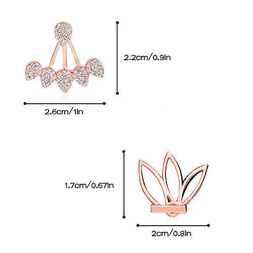 Fashion Hollow Lotus Flower Earrings Crystal Simple Chic