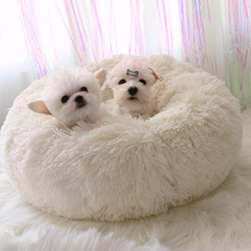 Cama redonda de felpa suave para perros pequeños BODISEINT