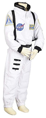 Traje de Astronauta con parches de la NASA y broches, Blanco