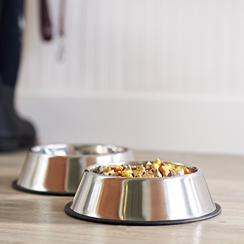 Tazón para perros de acero inoxidable AmazonBasics