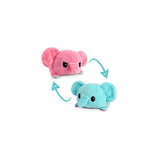 Peluche reversible original de elefante Azul claro y rosa