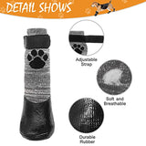 KOOLTAIL Calcetines antideslizantes para perro – Botas impermeables para perros al aire libre con protector de patas con correa de control de tracción para suelos de madera dura