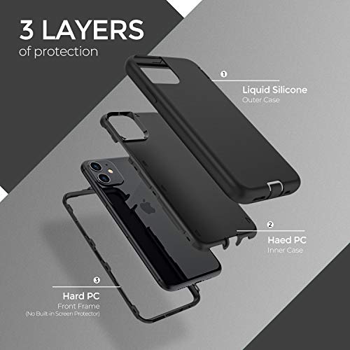 ORIbox - Funda compatible con iPhone 11, acabado suave al tacto de silicona líquida exterior