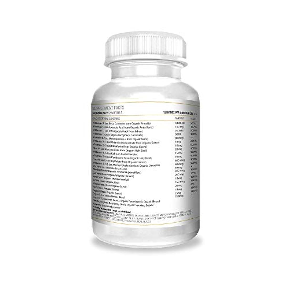 Actif Vitamina postnatal orgánica con más de 25 vitaminas