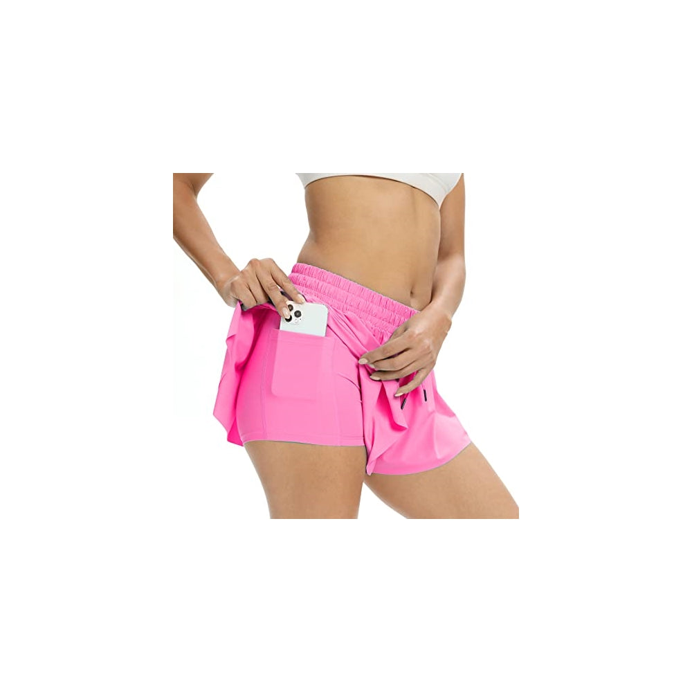 Shorts cortos deportivos fluidos para mujer talla L