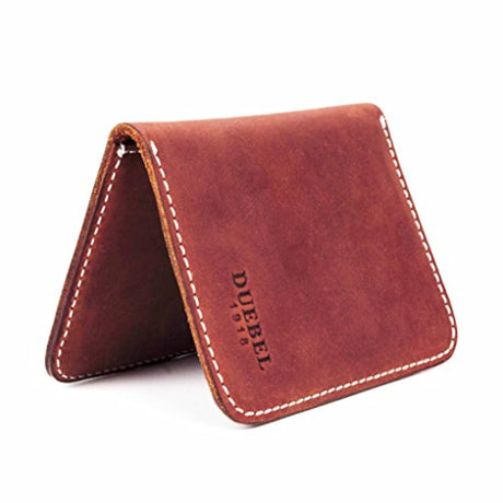 Cartera de piel auténtica de grano completo bolsillo frontal
