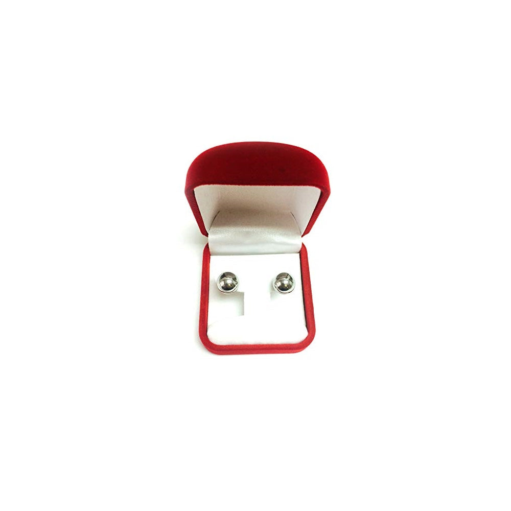 Aretes de bola de oro blanco de 14 quilates para mujeres