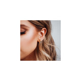 Aretes de aro para mujer chapados en oro de 14 quilates